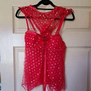 Victoria's Secret Red Pokadot Baby Doll Set